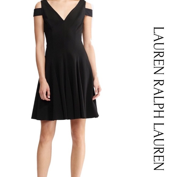 NEW Lauren Ralph Lauren Cold Shoulder Black Dress - Picture 5 of 5
